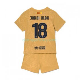 Koszulka FC Barcelona Jordi Alba 18 Dziecięcy Wyjazdowe Koszulki Piłkarskie 2022-2023 Krótki Rękaw